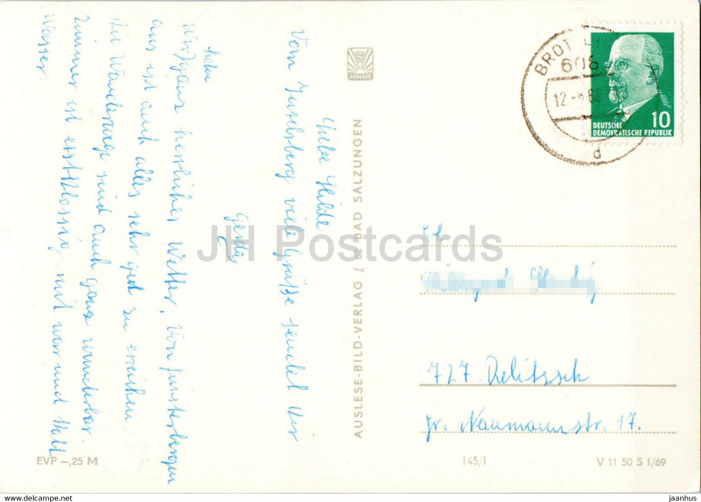 Grosser Inselsberg - HO Hotel - Blick auf den Rennsteig - Berggasthof - carte postale ancienne - 1968 - Allemagne DDR - utilisé