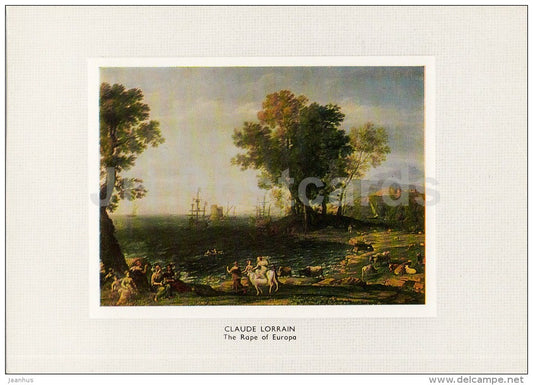 painting by Claude Lorrain - The Rape of Europa , 1655 - French Art - 1983 - Russia USSR - unused - JH Postcards