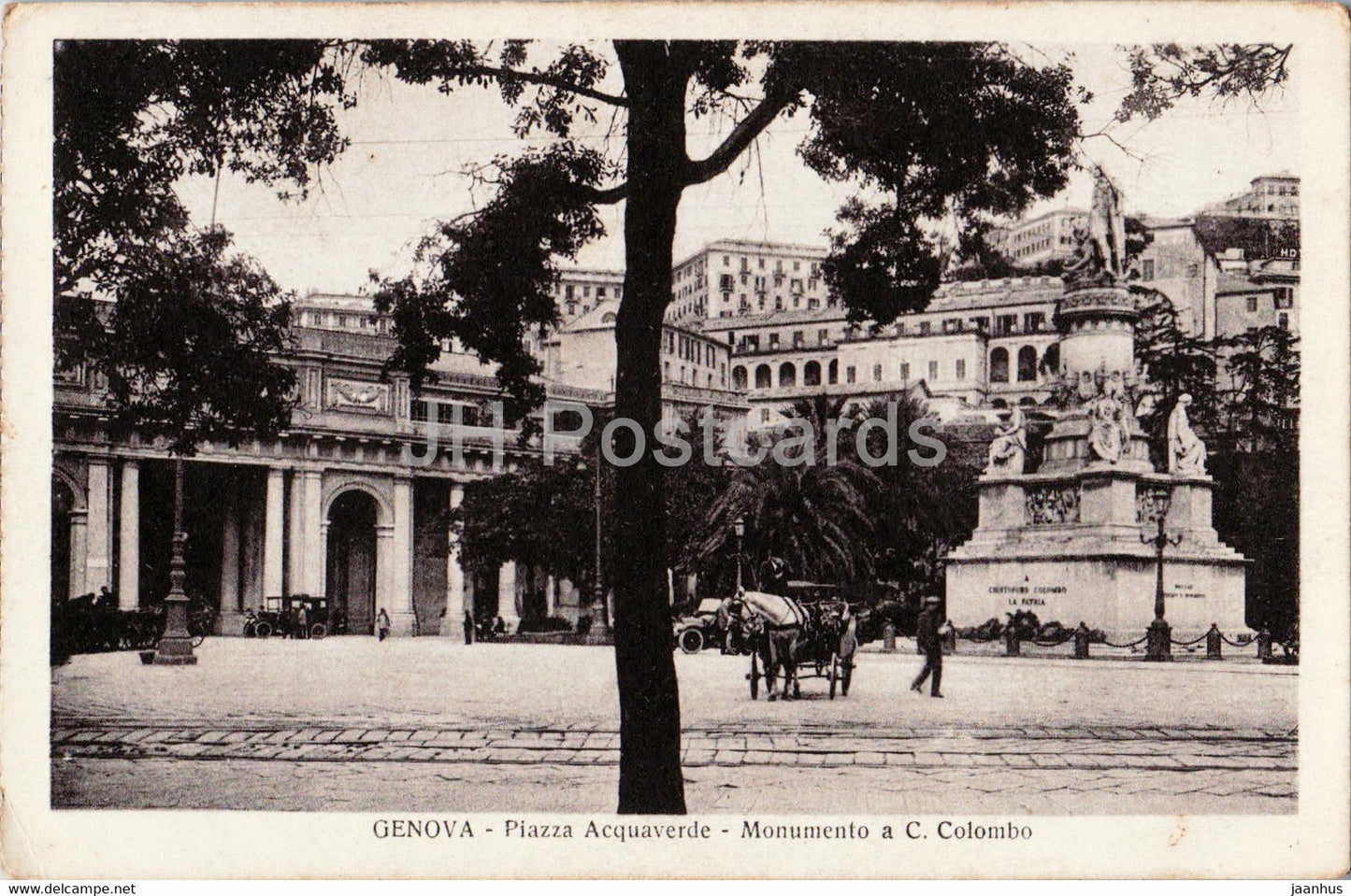 Genova - Piazza Acquaverde - Monumento a C Colombo - monument - 43015 - old postcard - Italy - unused - JH Postcards
