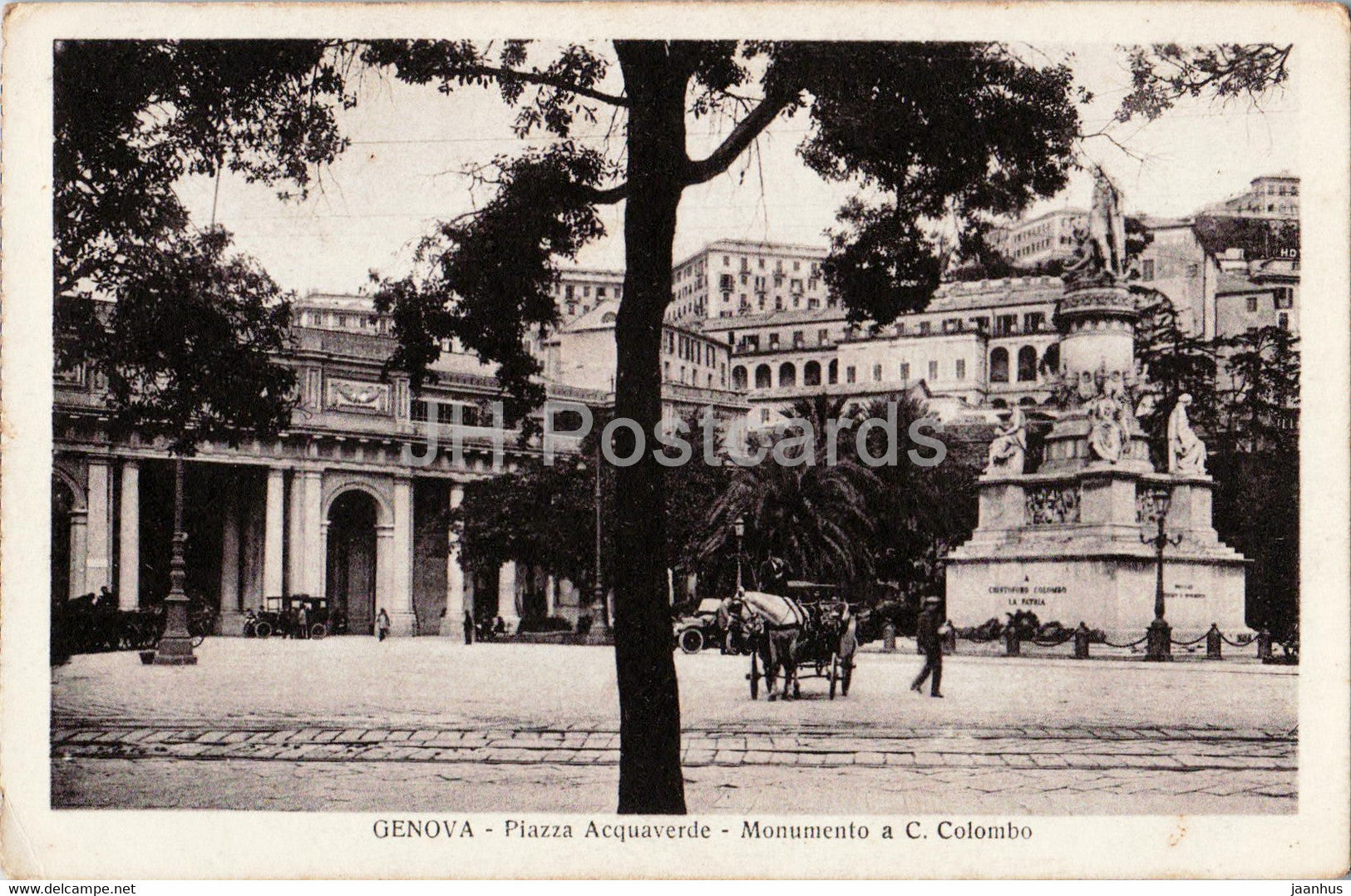 Genova - Piazza Acquaverde - Monumento a C Colombo - monument - 43015 - old postcard - Italy - unused - JH Postcards
