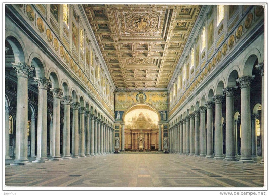Basilica di S. Paolo , La Navata Centrale - St. Paul`s Basilica - Roma - Rome - 244 - Italia - Italy - unused - JH Postcards