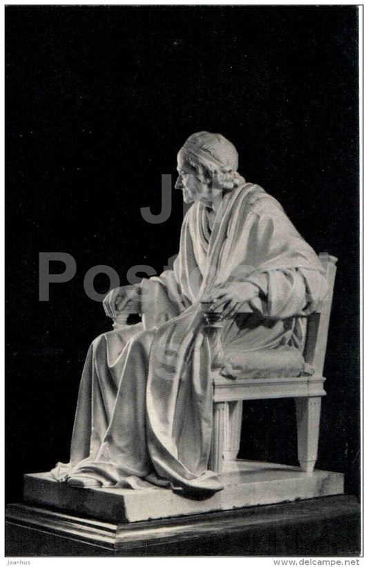 sculpture by Jean-Antoine Houdon - Voltaire , 1781 - french art - unused - JH Postcards