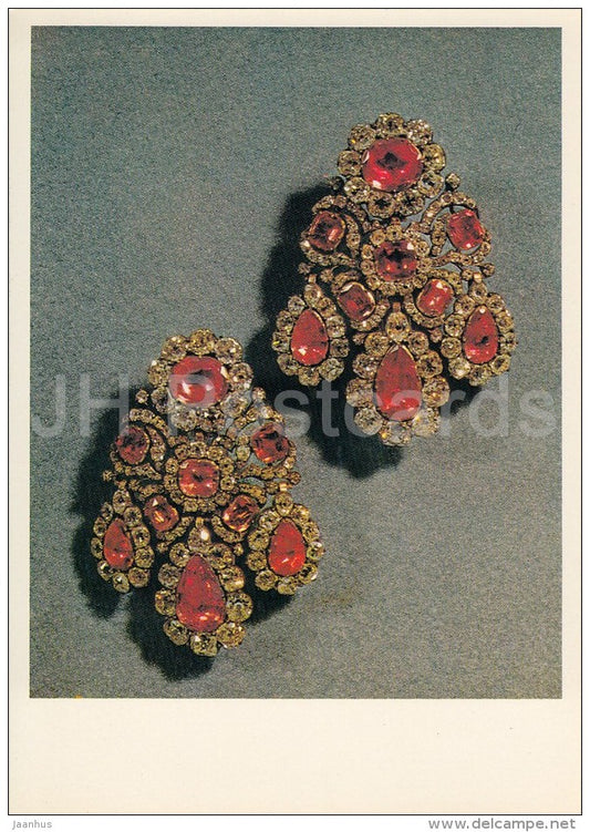 Pendants - brilliants , spinels , silver - Diamond Fund of Russia - 1981 - Russia USSR - unused - JH Postcards