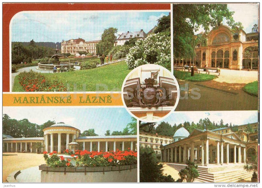 Marianske Lazne - Marienbad - Gottwald square - spa - Gorky colonnade - Czechoslovakia - Czech - used 1979 - JH Postcards