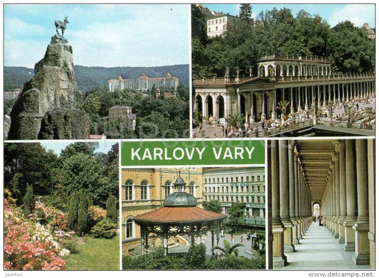 Karlovy Vary - views - Czechoslovakia - Czech - unused - JH Postcards