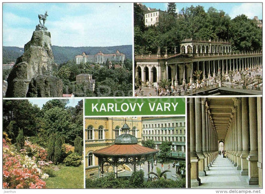 Karlovy Vary - views - Czechoslovakia - Czech - unused - JH Postcards