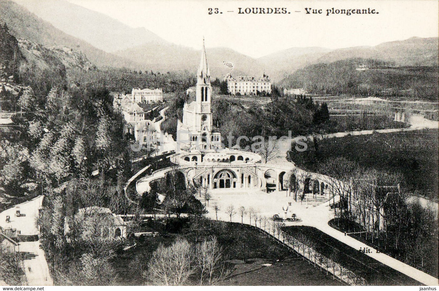 Lourdes - Vue plongeante - 23 - old postcard - France - unused - JH Postcards