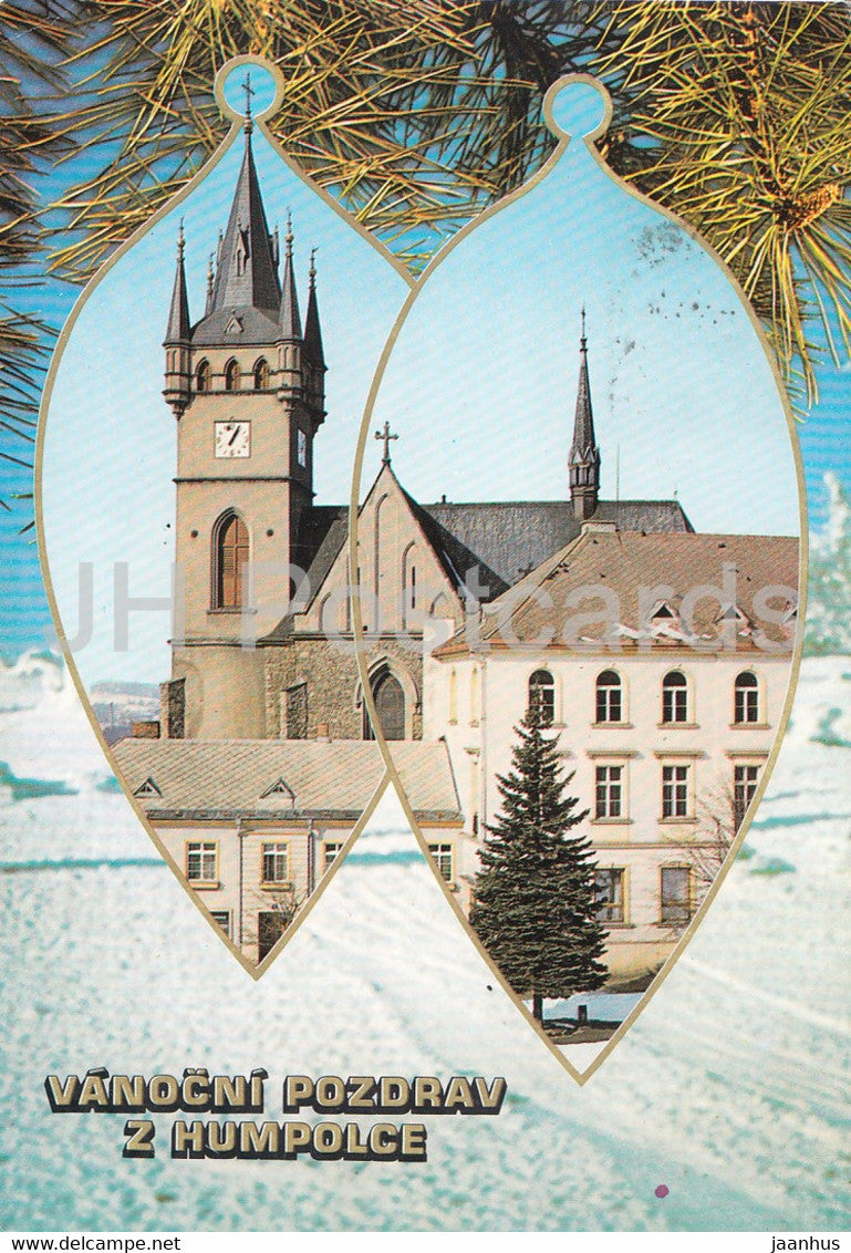 Christmas Greeting Card - Vanocni Pozdrav z Humpolce - Czechoslovakia - Czech Republic - used - JH Postcards