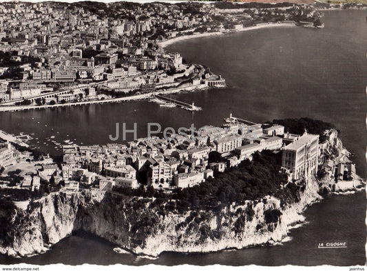 en avion sur Monte-Carlo - Le Rocher - Le Port -1958 - Monaco - used - JH Postcards