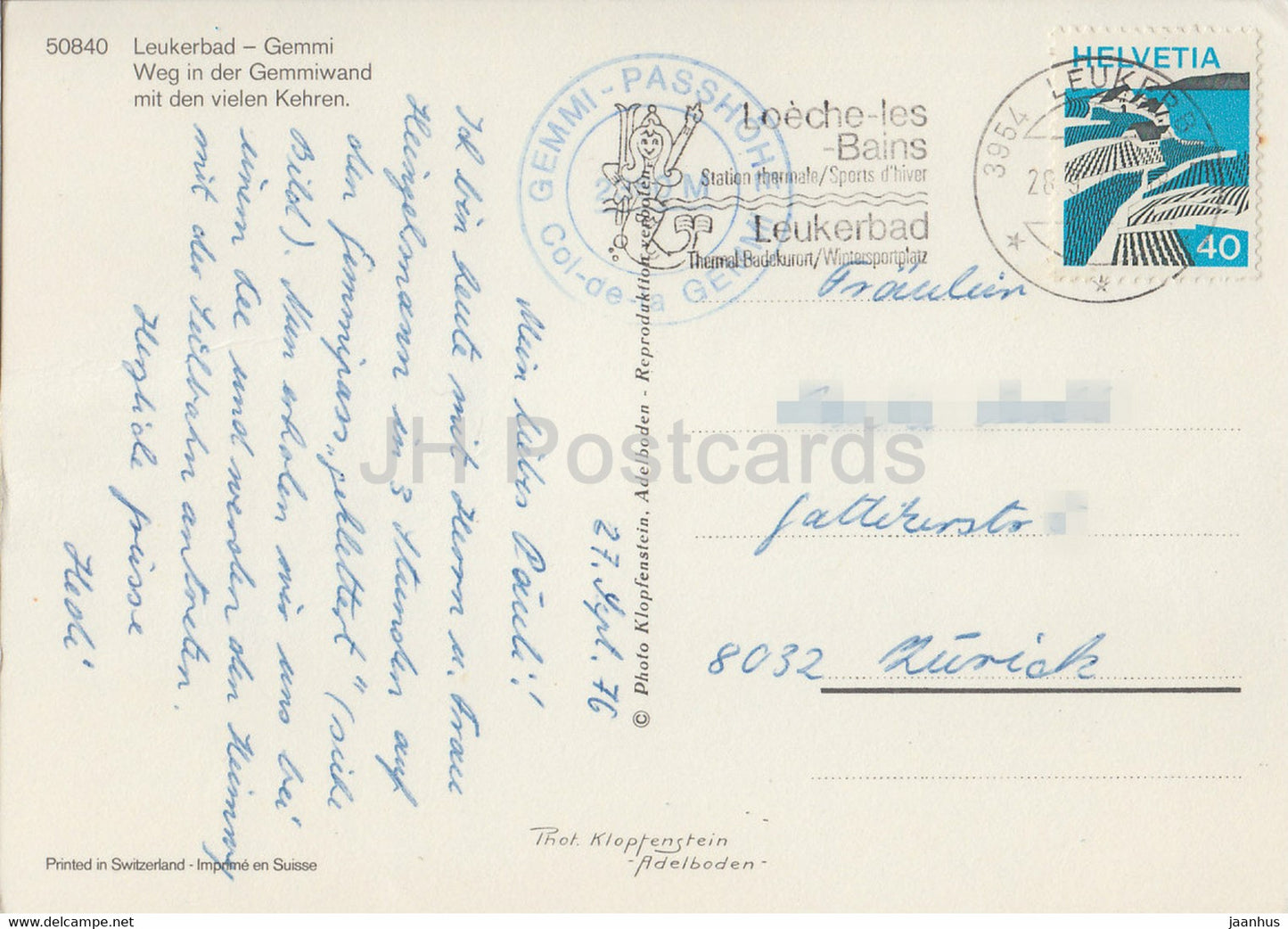Gemmiweg - Leukerbad - Gemmi - Weg in der Gemmiwand - 50840 - 1976 - Switzerland - used