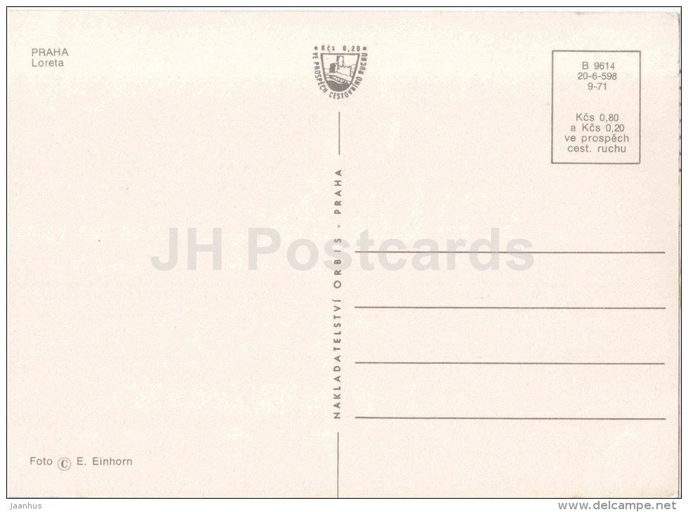 Loreta - winter - Praha - Prague - Czechoslovakia - Czech - unused - JH Postcards