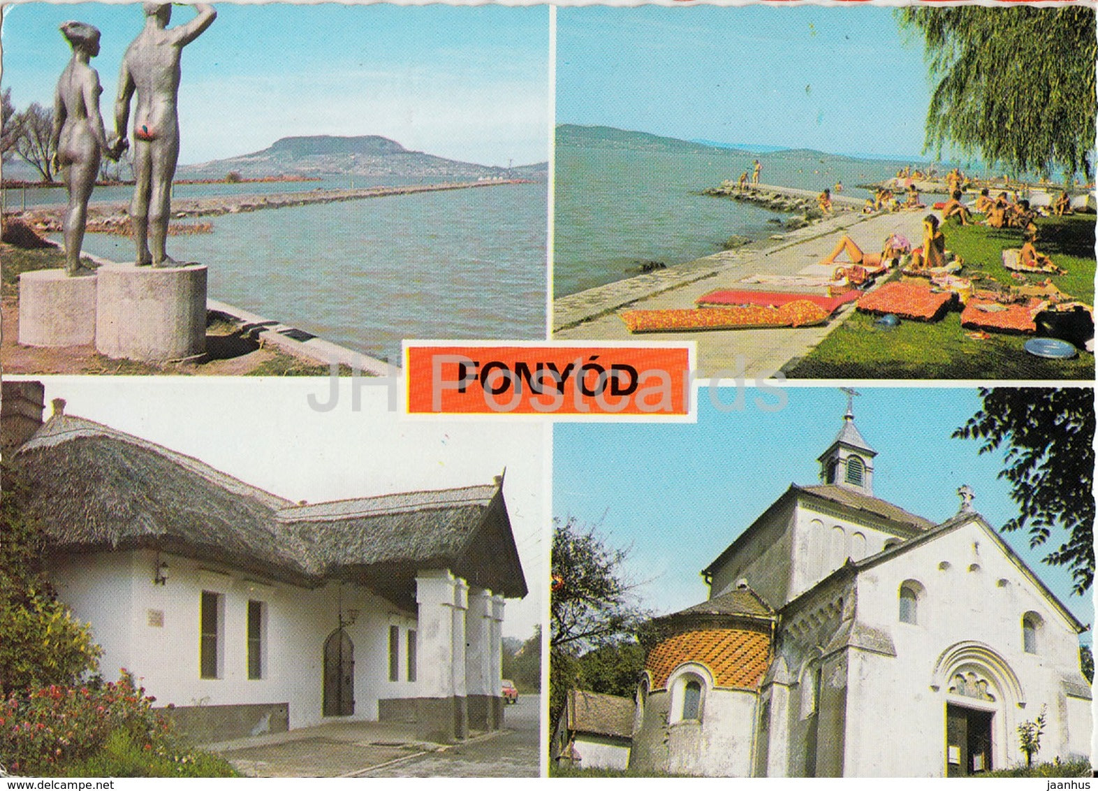 Fonyod - sculpture - church - multiview - 1987 - Hungary - used - JH Postcards