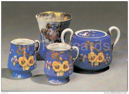 Objects from a Tea Service - Kurinov´s Factory - Russian porcelain of 18.-19. century - 1984 - Russia USSR - unuse - JH Postcards