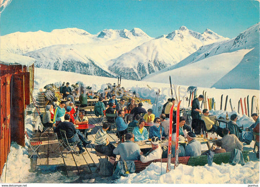 restaurant Saluver bei Celerina - Muottas - Muragl - Piz Languard - skiing - 1960 - Switzerland - used - JH Postcards