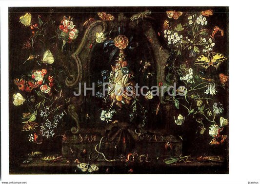 painting by Jan van Kessel - Still Life with Flowers and Butterflies - Flemish art - 1988 - Russia USSR - unused - JH Postcards