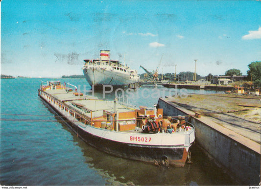 Swinoujscie - port view - ship - Poland - used - JH Postcards