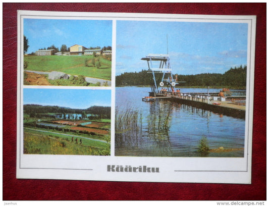 The Sports Centre of Tartu University in Valga district - Kääriku - diving tower - 1977 - Estonia USSR - used - JH Postcards
