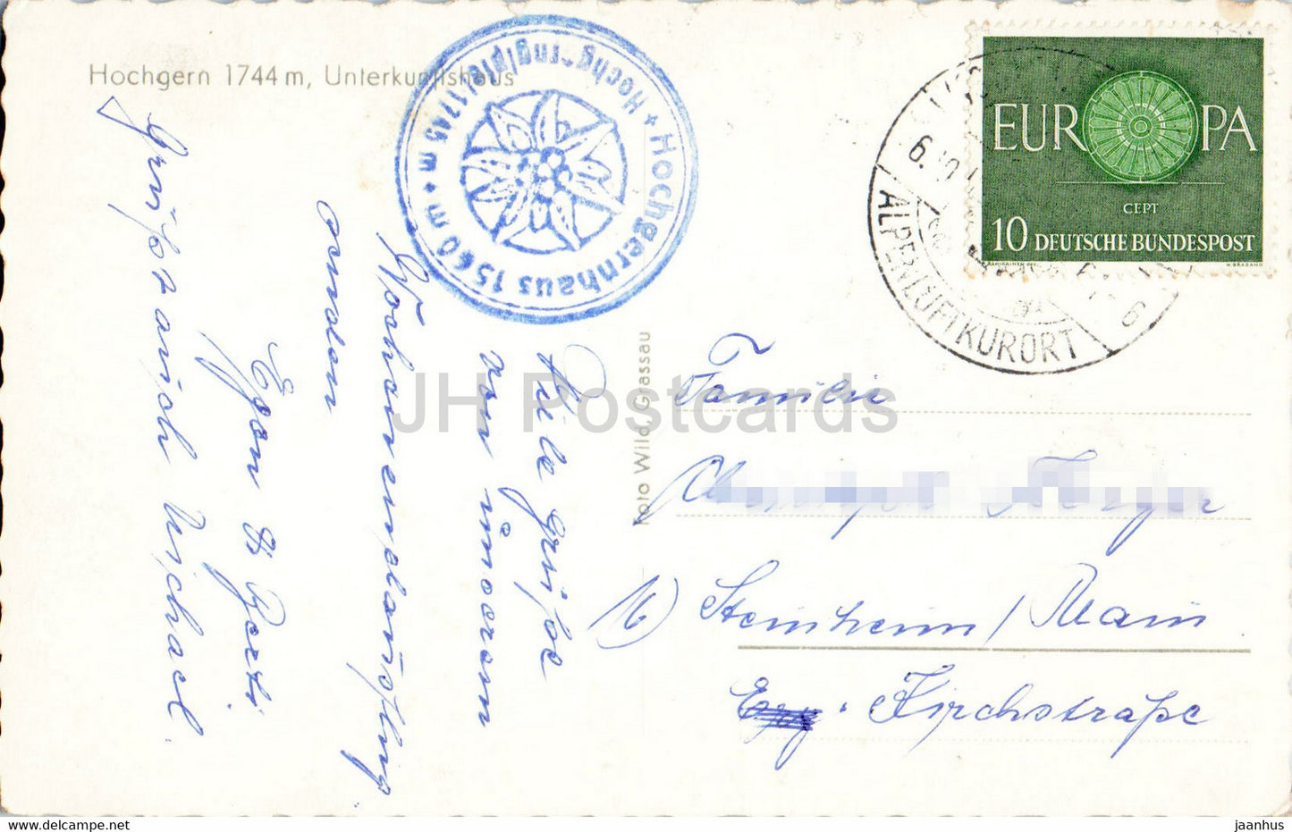 Hochgern 1744 m - Unterkunfthaus - old postcard - Germany - used