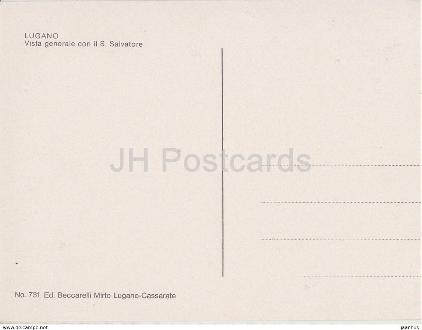 Lugano - Vista generale con il S Salvatore - 731 - Switzerland - unused