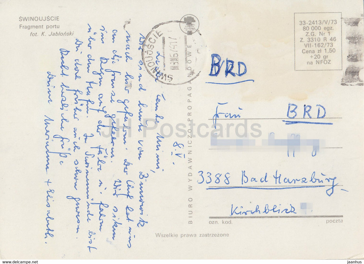 Swinoujscie - vue sur le port - navire - Pologne - utilisé