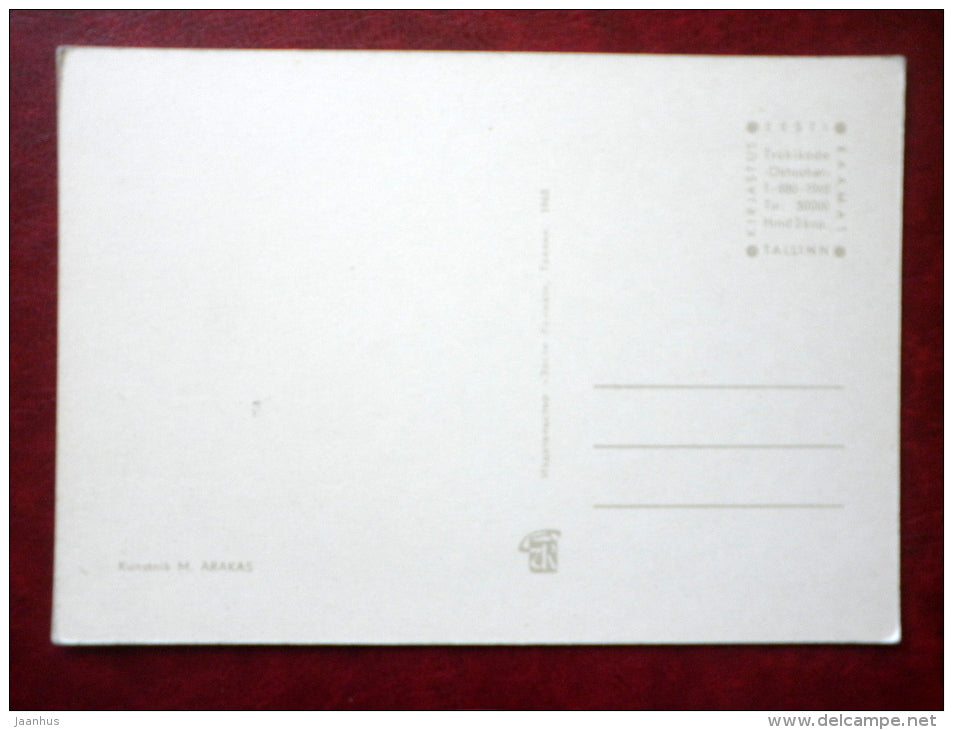 Greeting Card - by M. Arakas - Mother and daughter - 1968 - Estonia USSR - unused - JH Postcards