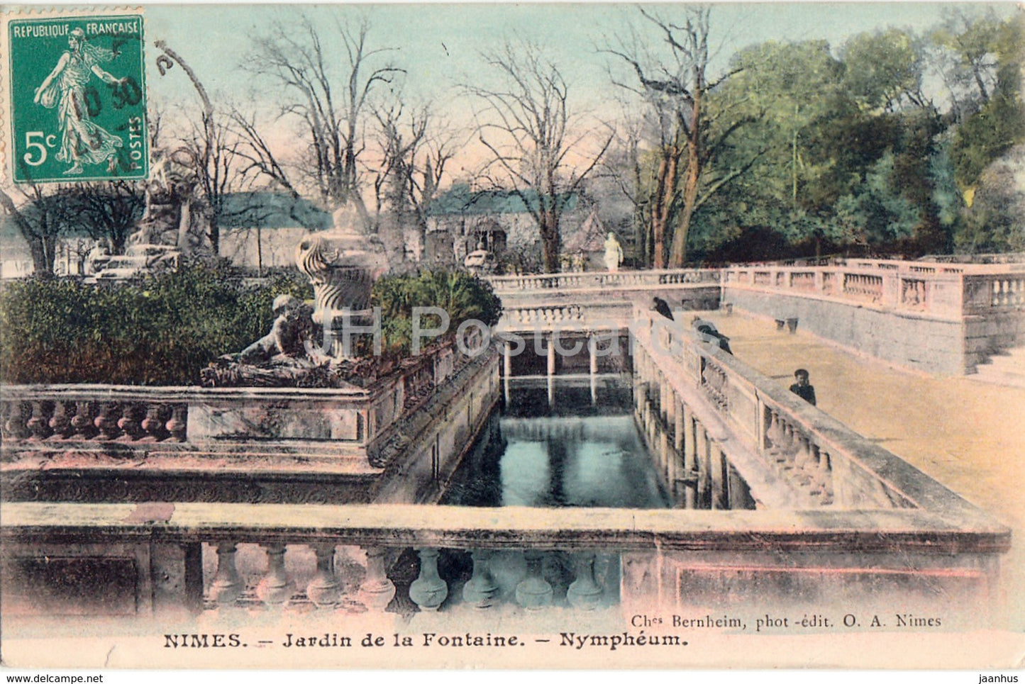 Nimes - Jardin de la Fontaine - Nympheum - 1910 - old postcard - France - used - JH Postcards