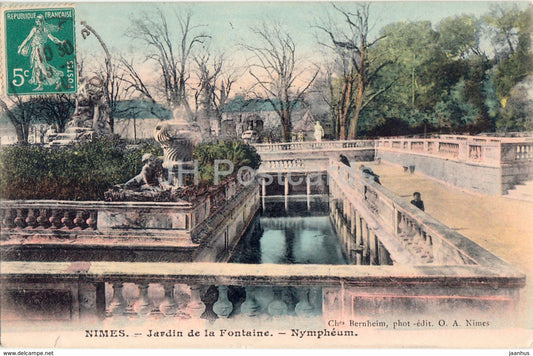 Nimes - Jardin de la Fontaine - Nympheum - 1910 - old postcard - France - used - JH Postcards