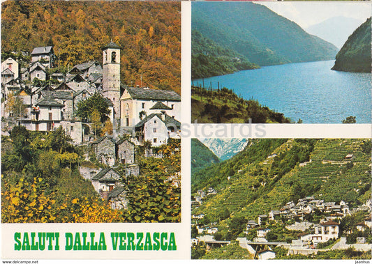 Saluti Dalla Verzasca - bridge - multiview - 300 - Switzerland - unused - JH Postcards