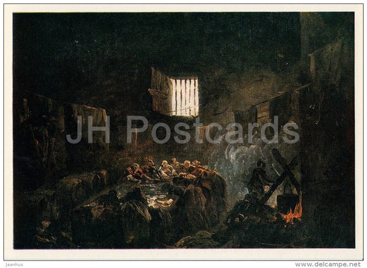 painting by Hubert Robert - Prison laundry , 1793 - French art - 1980 - Russia USSR - unused - JH Postcards