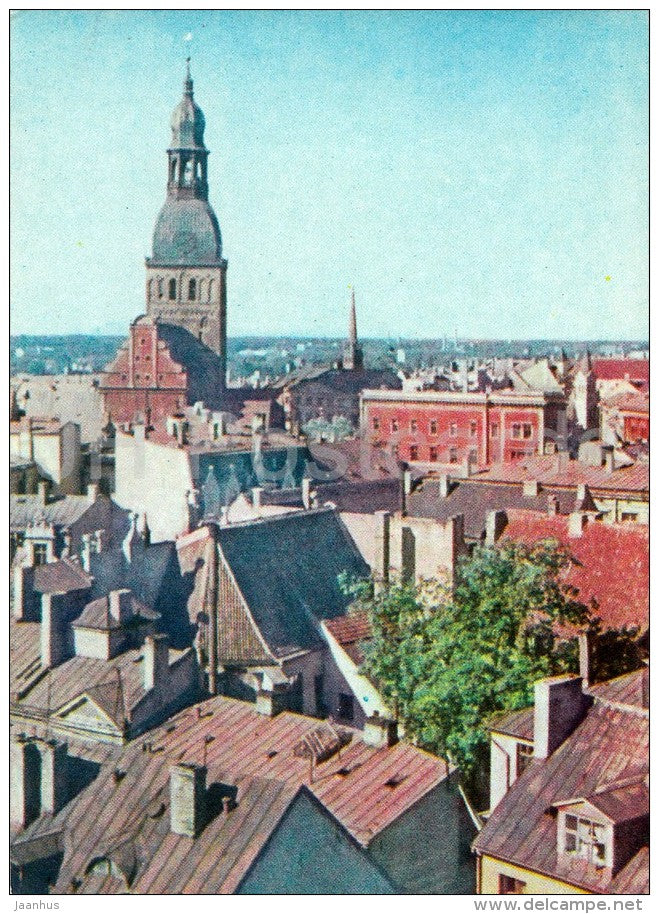 Panoramic view of Old Riga - Riga - old postcard - Latvia USSR - unused - JH Postcards
