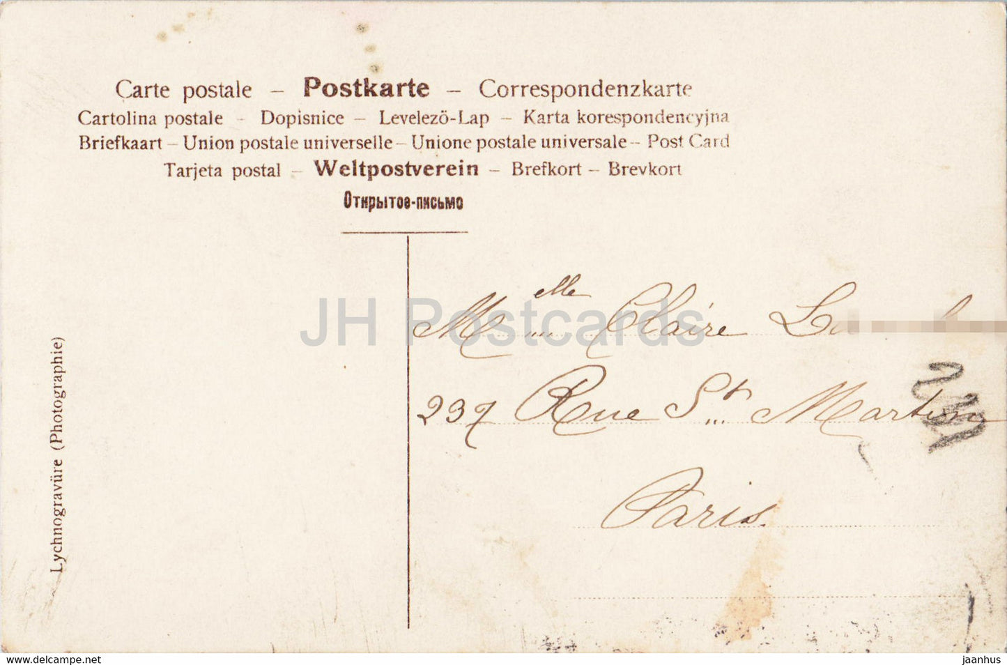 girl - butterfly - lychnogravure - 1278 - old postcard - France - used