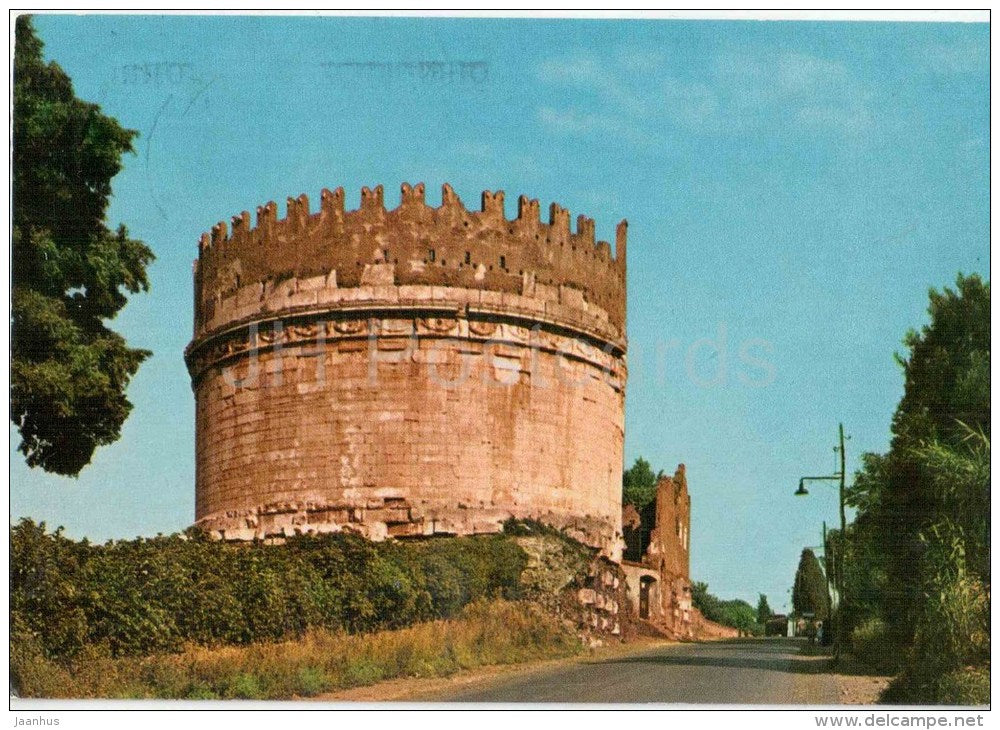 Via Appia Antica e Tomba di Cecilia Metella - Old Appian Way - Roma - Rome - 107/116 - Italia - Italy - used - JH Postcards