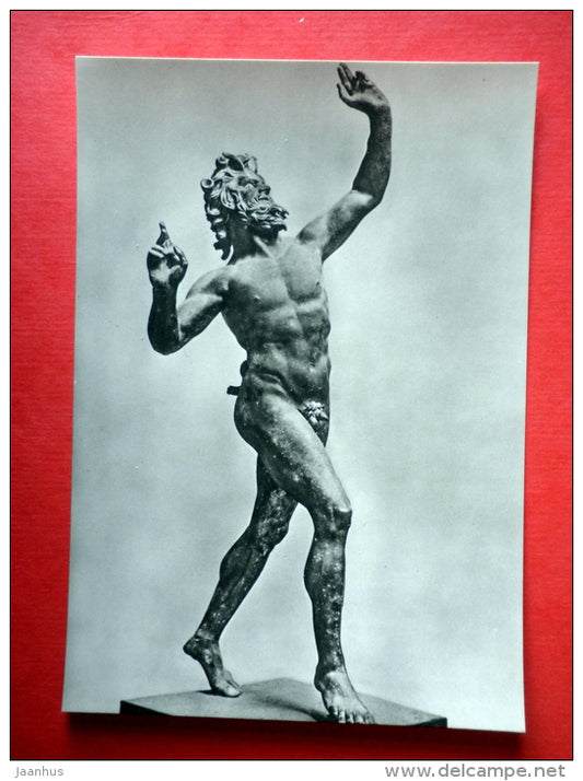 Dancing Faun - sculpture - Pompeii - Antique Roman Sculptures - DDR Germany - unused - JH Postcards