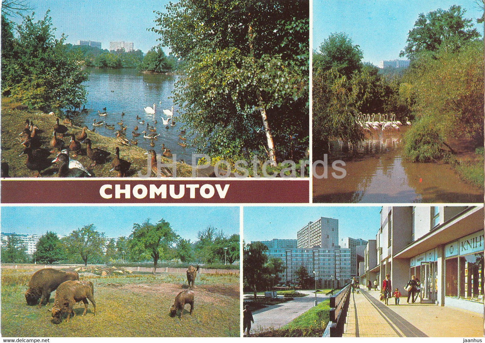 Chomutov - nova sidliste jsou obklopena lesoparkem - animals bison - Czechoslovakia - Czech Republic - used - JH Postcards