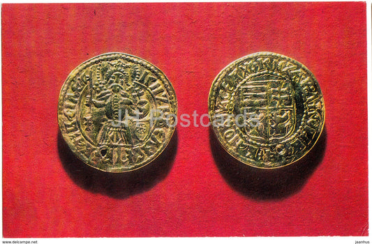 Gold Ugorsky Ducat of Grand Prince Ivan Vasilyevich III , 15th century- Rare Russian Coins - 1971 - Russia USSR - unused - JH Postcards