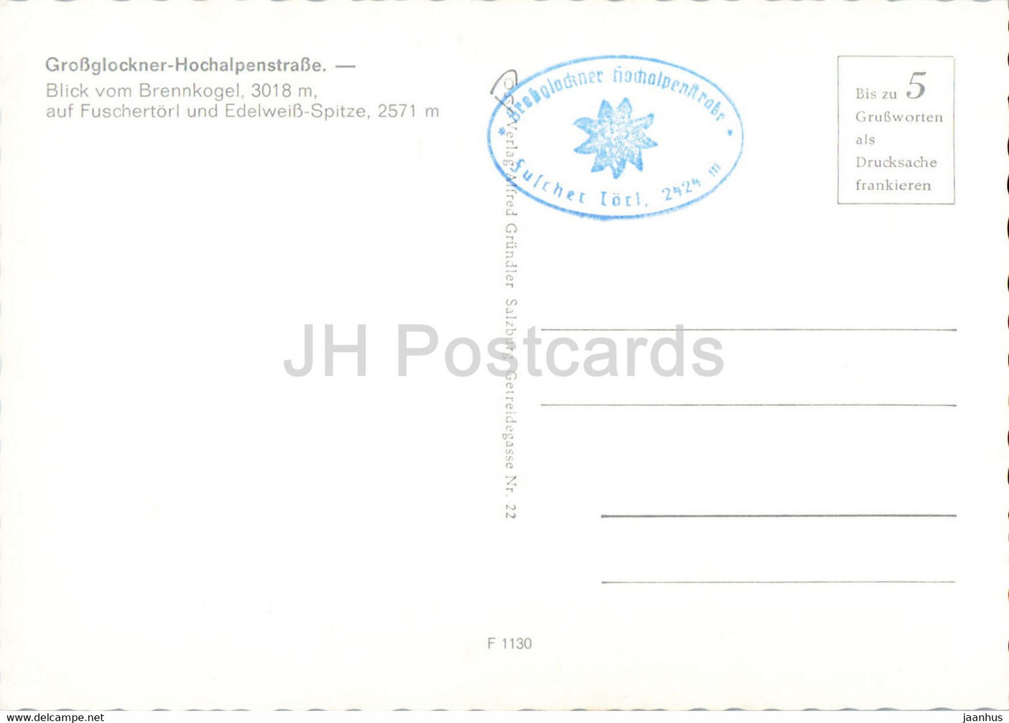 Grossglockner Hochalpenstrasse - Blick vom Brennkogel 3018 m - Fuscheretorl - Edelweiss Spitze - Autriche - inutilisé