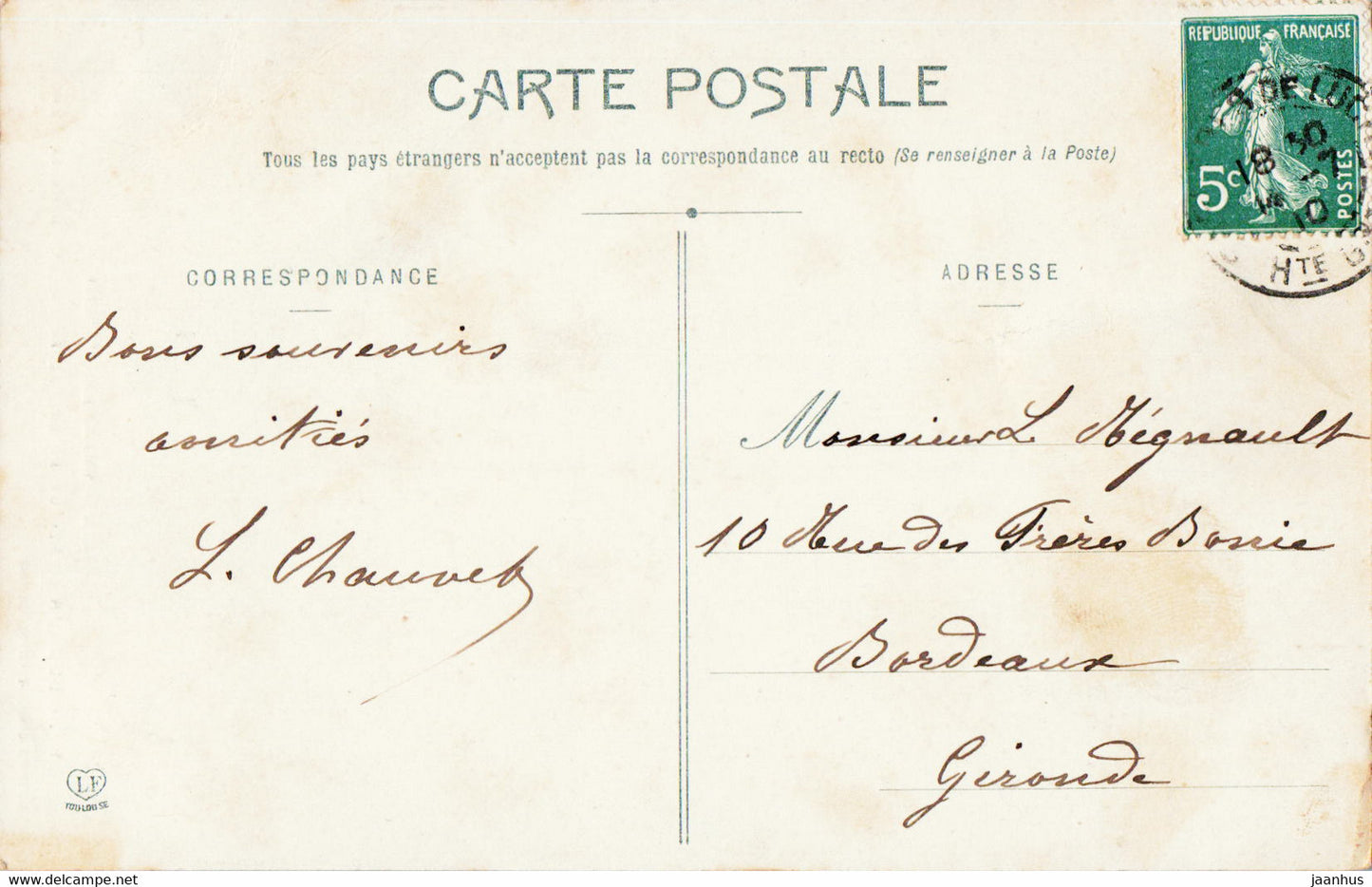 Luchon - Statue de la Vallee du Lys dans le Parc - 95 - old postcard - 1910 - France - used