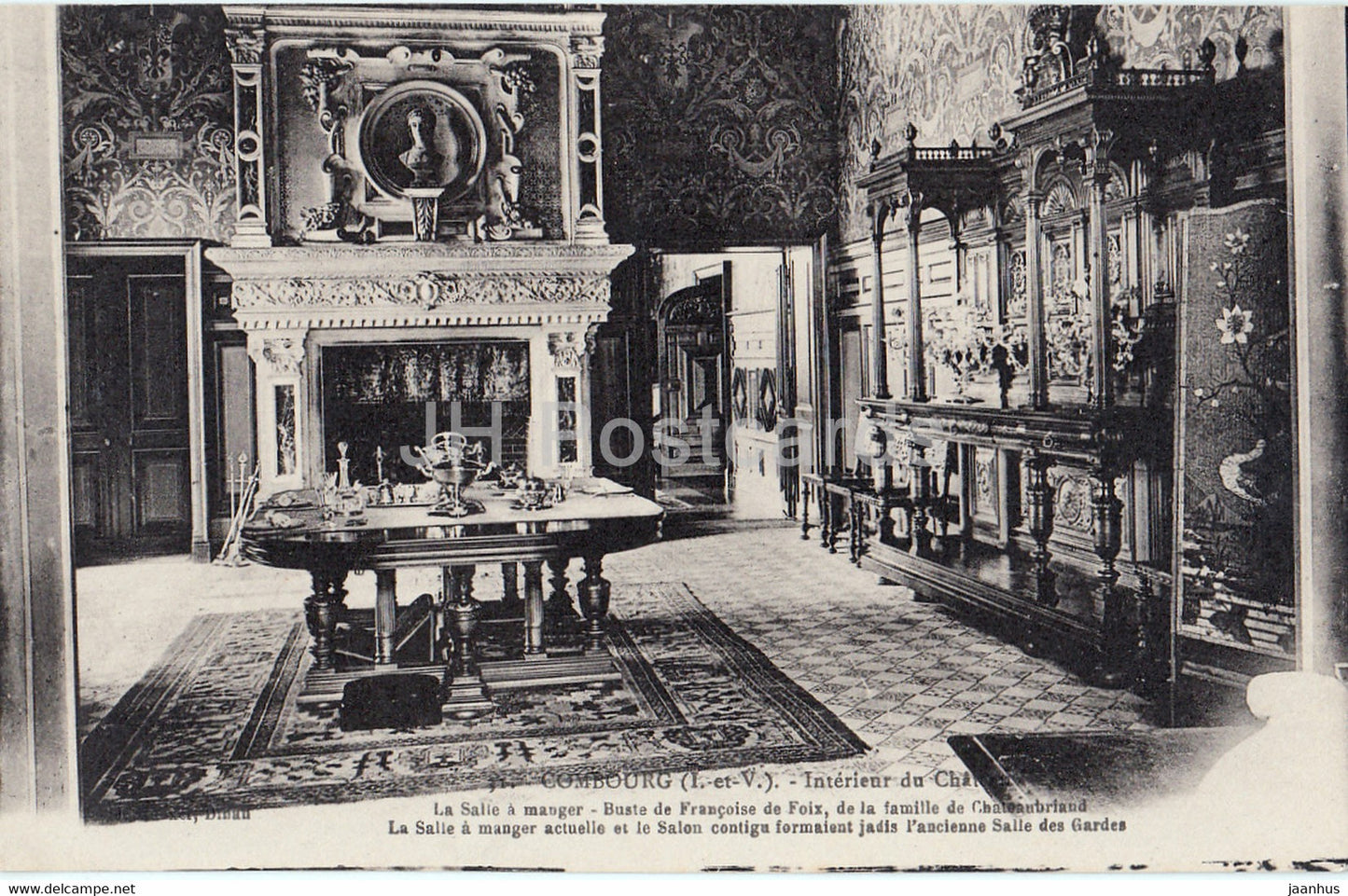 Combourg - Interieur du Chateau - La Salle a Manger - 31 - old postcard - France - unused - JH Postcards