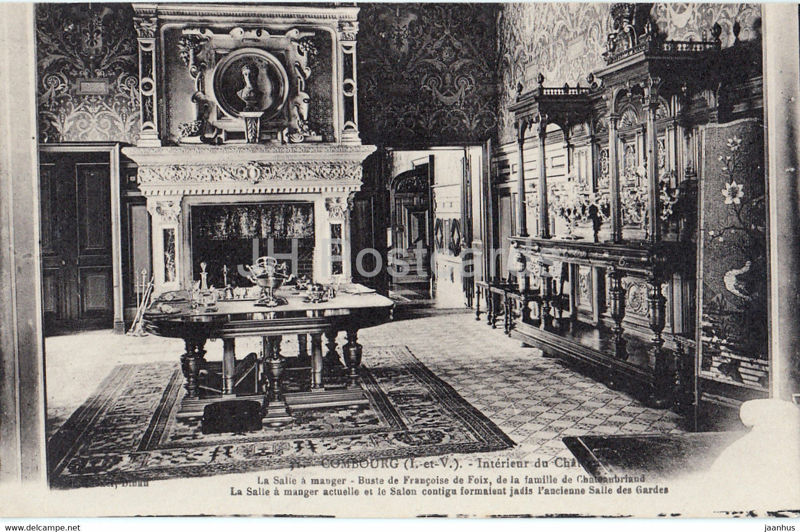 Combourg - Interieur du Chateau - La Salle a Manger - 31 - old postcard - France - unused - JH Postcards