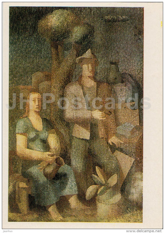 painting by A. Laigo - Composition , 1932 - Estonian art - 1983 - Estonia USSR - unused - JH Postcards