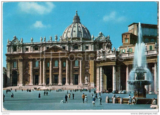 Piazza S. Pietro - St. Peter`s Square - fountain - Roma - Rome - Vatican - 228 - Italia - Italy - used - JH Postcards