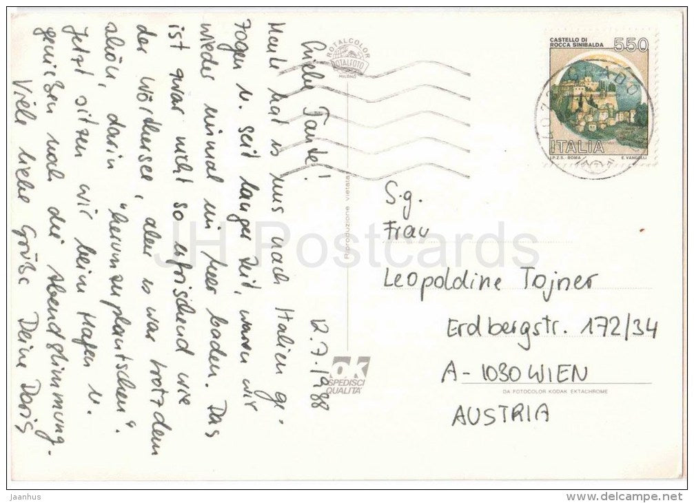 Grado Isola del Sole - beach - sailing boat - Gorizia - Friuli - Italia - Italy - sent from Italy to Austria 1988 - JH Postcards