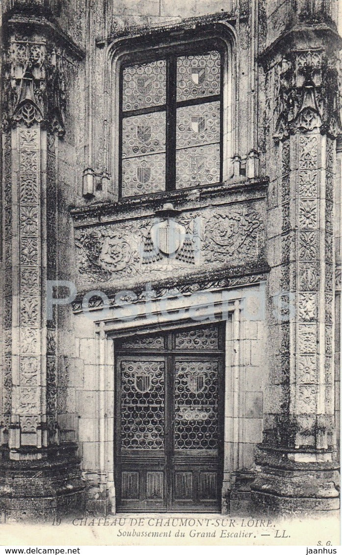 Chateau de Chaumont Sur Loire - Soubassement du Grand Escalier - castle - 19 - old postcard - France - unused