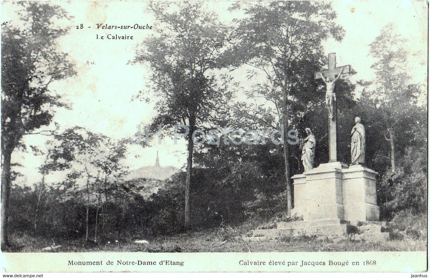 Velars sur Ouche - Le Calvaire - monument de Notre Dame d'Etang - 28 - old postcard - 1912 - France - used - JH Postcards