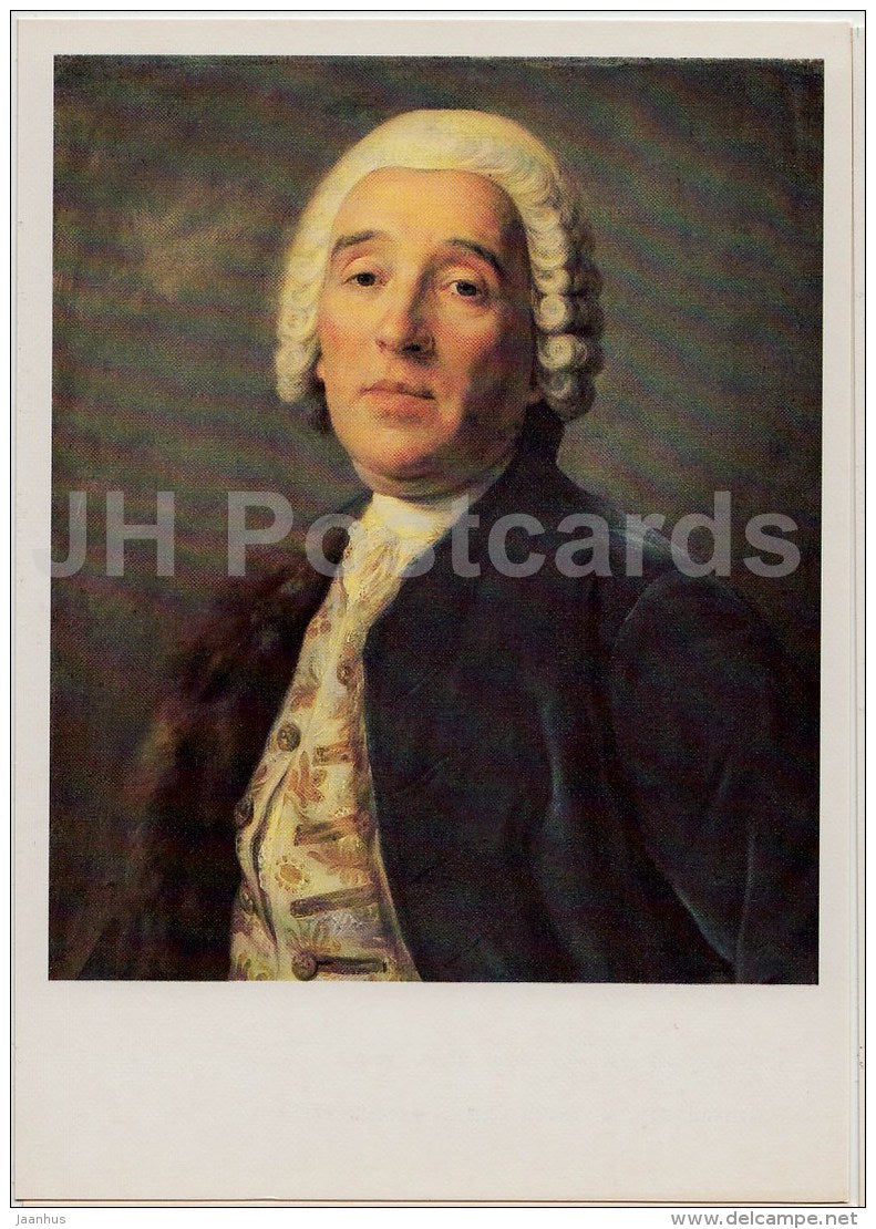 painting by P. Rotari - Portrait of F. Rastrelli - Russian Art - 1988 - Russia USSR - unused - JH Postcards