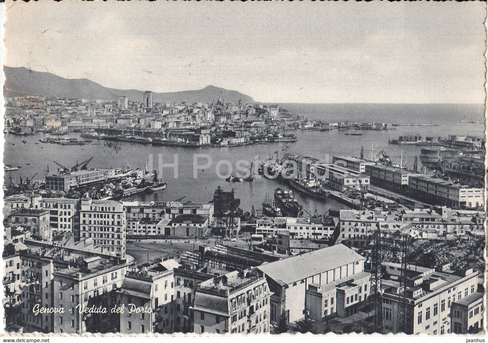 Genova - Genoa - Veduta del Porto - port - ship - old postcard - 1955 - Italy - used - JH Postcards