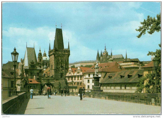 St. Nicholas church and the Prague Castle - Paraha - Prague - Czechoslovakia - Czech - used 1985 - JH Postcards