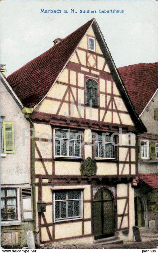 Marbach a N - Schillers Geburtshaus - old postcard - Germany - unused - JH Postcards