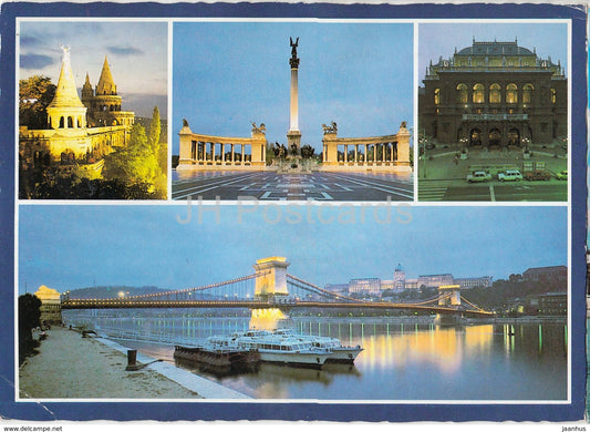 Budapest - multiview - boat - Hungary - used - JH Postcards