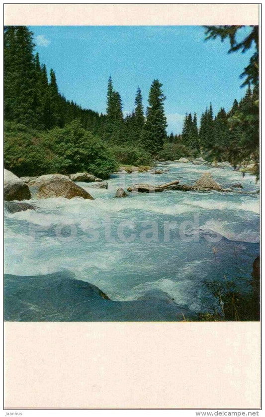 mountain river - 1974 - Kyrgyzstan USSR - unused - JH Postcards